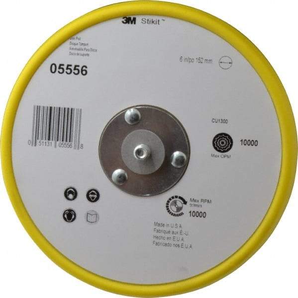 3M - 6" Diam Adhesive/PSA Disc Backing Pad - Medium Density, 10,000 RPM - Apex Tool & Supply