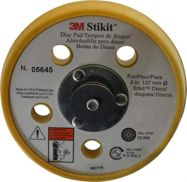 3M - 5" Diam Adhesive/PSA Disc Backing Pad - Soft Density, 12,000 RPM - Apex Tool & Supply