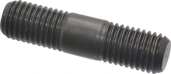Jergens - 3/4-10 3" OAL Equal Double Threaded Stud - Alloy Steel, Black Oxide Finish, 15/16" Equal Thread Length - Apex Tool & Supply