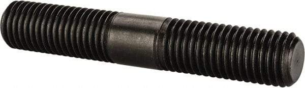 Jergens - 3/4-10 4-1/2" OAL Equal Double Threaded Stud - Alloy Steel, Black Oxide Finish, 1-11/16" Equal Thread Length - Apex Tool & Supply