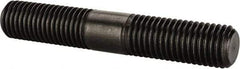 Jergens - 3/4-10 4-1/2" OAL Equal Double Threaded Stud - Alloy Steel, Black Oxide Finish, 1-11/16" Equal Thread Length - Apex Tool & Supply
