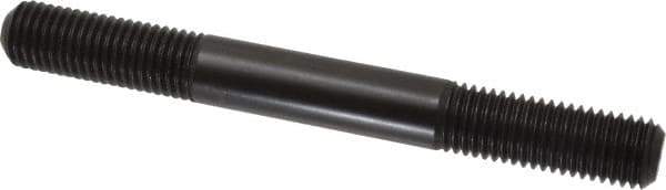 Jergens - 3/4-10 7" OAL Equal Double Threaded Stud - Alloy Steel, Black Oxide Finish, 2" Equal Thread Length - Apex Tool & Supply