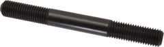 Jergens - 3/4-10 7" OAL Equal Double Threaded Stud - Alloy Steel, Black Oxide Finish, 2" Equal Thread Length - Apex Tool & Supply