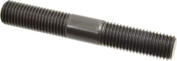 Jergens - 7/8-9 6" OAL Equal Double Threaded Stud - Alloy Steel, Black Oxide Finish, 2-1/4" Equal Thread Length - Apex Tool & Supply