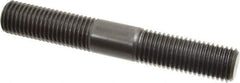 Jergens - 7/8-9 6" OAL Equal Double Threaded Stud - Alloy Steel, Black Oxide Finish, 2-1/4" Equal Thread Length - Apex Tool & Supply