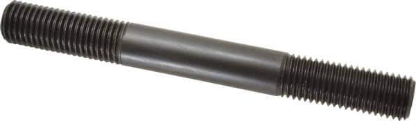 Jergens - 7/8-9 8" OAL Equal Double Threaded Stud - Alloy Steel, Black Oxide Finish, 2-1/4" Equal Thread Length - Apex Tool & Supply
