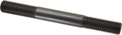 Jergens - 7/8-9 8" OAL Equal Double Threaded Stud - Alloy Steel, Black Oxide Finish, 2-1/4" Equal Thread Length - Apex Tool & Supply