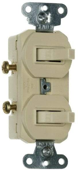 Pass & Seymour - 1 Pole, 120/277 VAC, 15 Amp, Flush Mounted, Self Grounding, Tamper Resistant Duplex Switch - NonNEMA Configuration, 2 Switch, Side Wiring, UL Listed 20 Standard - Apex Tool & Supply