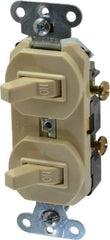 Pass & Seymour - 1 Pole, 120/277 VAC, 20 Amp, Flush Mounted, Ungrounded, Tamper Resistant Duplex Switch - NonNEMA Configuration, 2 Switch, Side Wiring, UL Listed 20 Standard - Apex Tool & Supply