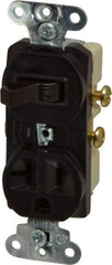 Pass & Seymour - 1 Pole, 120/125 Volt, 20 Amp, 1 Outlet, Flush Mounted, Self Grounding, Tamper Resistant Combination Outlet and Switch - 5-20R Configuration, 1 Switch, Side Wiring, UL Listed 20 498 Standard - Apex Tool & Supply