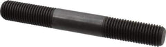 Jergens - 1-8 8" OAL Equal Double Threaded Stud - Alloy Steel, Black Oxide Finish, 2-1/2" Equal Thread Length - Apex Tool & Supply