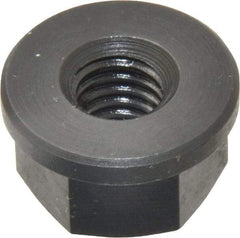 Jergens - 3/8-16, 7/8" Flange Diam, 1/2" High, 11/16" Across Flats, Flange Nut - Grade Low Carbon Steel Steel, Black Oxide Finish, 1/8" Flange Height, TCMA - Apex Tool & Supply