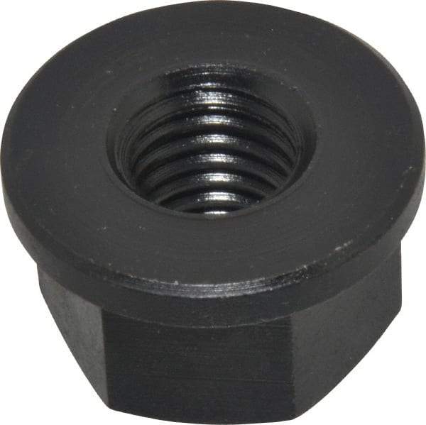 Jergens - 5/8-11, 1-3/8" Flange Diam, 13/16" High, 1-1/16" Across Flats, Flange Nut - Grade Low Carbon Steel Steel, Black Oxide Finish, 3/16" Flange Height, TCMA - Apex Tool & Supply