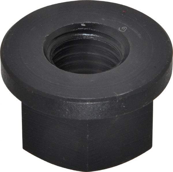 Jergens - 3/4-10, 1-5/8" Flange Diam, 1" High, 1-1/4" Across Flats, Flange Nut - Grade Low Carbon Steel Steel, Black Oxide Finish, 1/4" Flange Height, TCMA - Apex Tool & Supply
