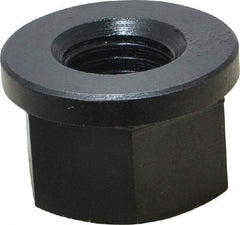 Jergens - 7/8-9, 1-3/4" Flange Diam, 1-1/8" High, 1-7/16" Across Flats, Flange Nut - Grade Low Carbon Steel Steel, Black Oxide Finish, 1/4" Flange Height, TCMA - Apex Tool & Supply