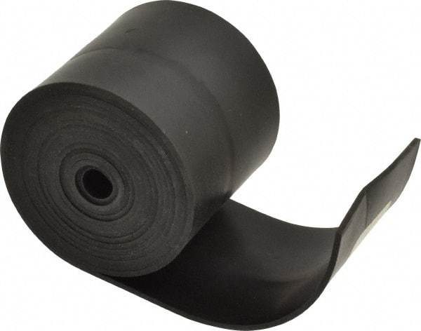 Made in USA - 1/16" Thick x 2" Wide x 60" Long, Buna-N Rubber Strip - Stock Length, 40 Shore A Durometer, 800 to 1,000 psi Tensile Strength, -20 to 170°F, Black - Apex Tool & Supply