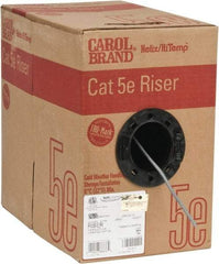 Made in USA - Cat5e, 24 AWG, 4 Wires, Unshielded Network & Ethernet Cable - Gray, Polyolefin, 1,000' OAL - Apex Tool & Supply