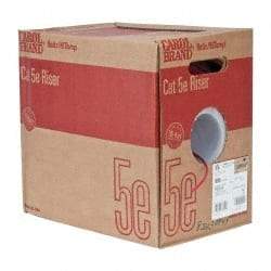 Made in USA - Cat5e, 24 AWG, 4 Wires, Unshielded Network & Ethernet Cable - Red, Polyolefin, 1,000' OAL - Apex Tool & Supply