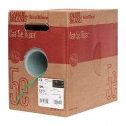 Made in USA - Cat5e, 24 AWG, 4 Wires, Unshielded Network & Ethernet Cable - Green, Polyolefin, 1,000' OAL - Apex Tool & Supply
