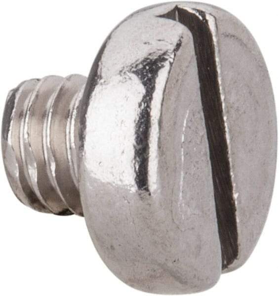 Value Collection - M4x0.70 Metric Coarse, 4mm Length Under Head Slotted Drive Machine Screw - Pan Head, Grade 18-8 & A2 Stainless Steel, Uncoated, Without Washer - Apex Tool & Supply
