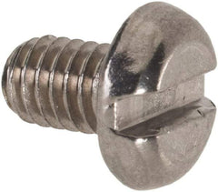 Value Collection - M4x0.70 Metric Coarse, 6mm Length Under Head Slotted Drive Machine Screw - Pan Head, Grade 18-8 & A2 Stainless Steel, Uncoated, Without Washer - Apex Tool & Supply