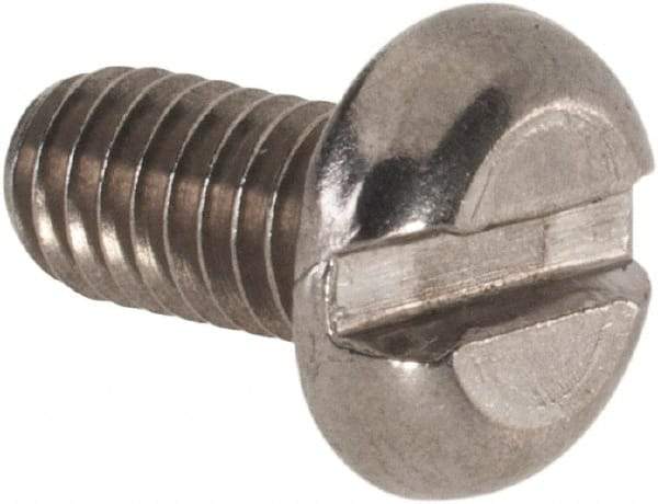 Value Collection - M4x0.70 Metric Coarse, 8mm Length Under Head Slotted Drive Machine Screw - Pan Head, Grade 18-8 & A2 Stainless Steel, Uncoated, Without Washer - Apex Tool & Supply