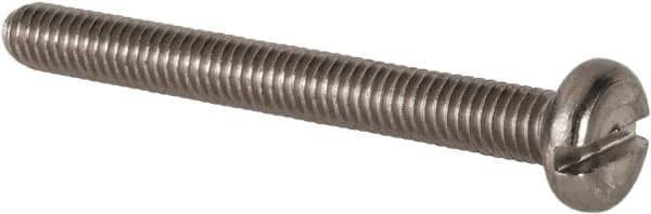 Value Collection - M4x0.70 Metric Coarse, 35mm Length Under Head Slotted Drive Machine Screw - Pan Head, Grade 18-8 & A2 Stainless Steel, Uncoated, Without Washer - Apex Tool & Supply