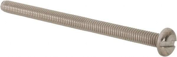 Value Collection - M4x0.70 Metric Coarse, 60mm Length Under Head Slotted Drive Machine Screw - Pan Head, Grade 18-8 & A2 Stainless Steel, Uncoated, Without Washer - Apex Tool & Supply
