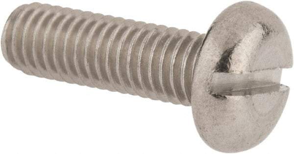 Value Collection - M5x0.80 Metric Coarse, 16mm Length Under Head Slotted Drive Machine Screw - Pan Head, Grade 18-8 & A2 Stainless Steel, Uncoated, Without Washer - Apex Tool & Supply