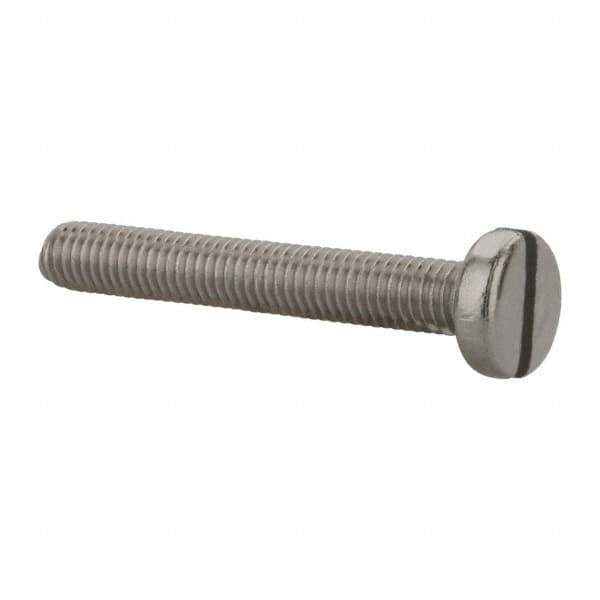 Value Collection - M5x0.80 Metric Coarse, 35mm Length Under Head Slotted Drive Machine Screw - Pan Head, Grade 18-8 & A2 Stainless Steel, Uncoated, Without Washer - Apex Tool & Supply