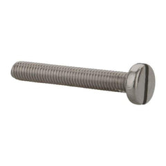 Value Collection - M5x0.80 Metric Coarse, 35mm Length Under Head Slotted Drive Machine Screw - Pan Head, Grade 18-8 & A2 Stainless Steel, Uncoated, Without Washer - Apex Tool & Supply