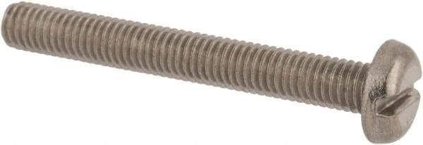 Value Collection - M5x0.80 Metric Coarse, 40mm Length Under Head Slotted Drive Machine Screw - Pan Head, Grade 18-8 & A2 Stainless Steel, Uncoated, Without Washer - Apex Tool & Supply