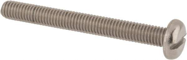 Value Collection - M5x0.80 Metric Coarse, 45mm Length Under Head Slotted Drive Machine Screw - Pan Head, Grade 18-8 & A2 Stainless Steel, Uncoated, Without Washer - Apex Tool & Supply