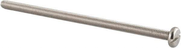 Value Collection - M5x0.80 Metric Coarse, 100mm Length Under Head Slotted Drive Machine Screw - Pan Head, Grade 18-8 & A2 Stainless Steel, Uncoated, Without Washer - Apex Tool & Supply