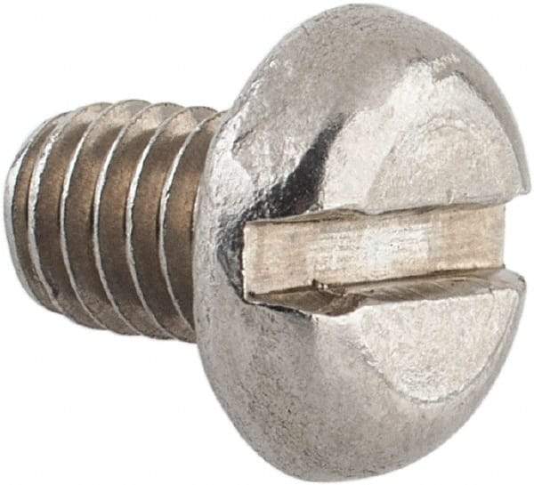 Value Collection - M6x1.00 Metric Coarse, 8mm Length Under Head Slotted Drive Machine Screw - Pan Head, Grade 18-8 & A2 Stainless Steel, Uncoated, Without Washer - Apex Tool & Supply