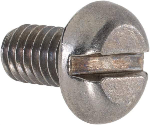 Value Collection - M6x1.00 Metric Coarse, 10mm Length Under Head Slotted Drive Machine Screw - Pan Head, Grade 18-8 & A2 Stainless Steel, Uncoated, Without Washer - Apex Tool & Supply
