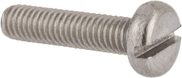Value Collection - M6x1.00 Metric Coarse, 25mm Length Under Head Slotted Drive Machine Screw - Pan Head, Grade 18-8 & A2 Stainless Steel, Uncoated, Without Washer - Apex Tool & Supply