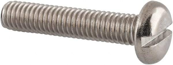 Value Collection - M6x1.00 Metric Coarse, 30mm Length Under Head Slotted Drive Machine Screw - Pan Head, Grade 18-8 & A2 Stainless Steel, Uncoated, Without Washer - Apex Tool & Supply