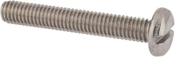 Value Collection - M6x1.00 Metric Coarse, 40mm Length Under Head Slotted Drive Machine Screw - Pan Head, Grade 18-8 & A2 Stainless Steel, Uncoated, Without Washer - Apex Tool & Supply