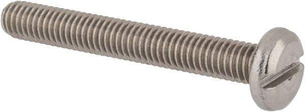 Value Collection - M6x1.00 Metric Coarse, 45mm Length Under Head Slotted Drive Machine Screw - Pan Head, Grade 18-8 & A2 Stainless Steel, Uncoated, Without Washer - Apex Tool & Supply