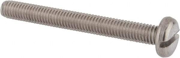 Value Collection - M6x1.00 Metric Coarse, 55mm Length Under Head Slotted Drive Machine Screw - Pan Head, Grade 18-8 & A2 Stainless Steel, Uncoated, Without Washer - Apex Tool & Supply