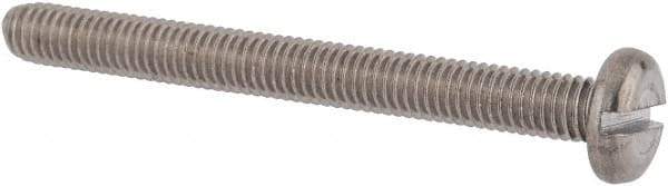 Value Collection - M6x1.00 Metric Coarse, 60mm Length Under Head Slotted Drive Machine Screw - Pan Head, Grade 18-8 & A2 Stainless Steel, Uncoated, Without Washer - Apex Tool & Supply