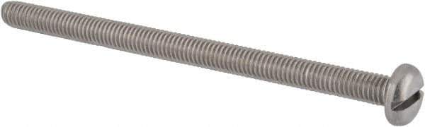 Value Collection - M6x1.00 Metric Coarse, 90mm Length Under Head Slotted Drive Machine Screw - Pan Head, Grade 18-8 & A2 Stainless Steel, Uncoated, Without Washer - Apex Tool & Supply