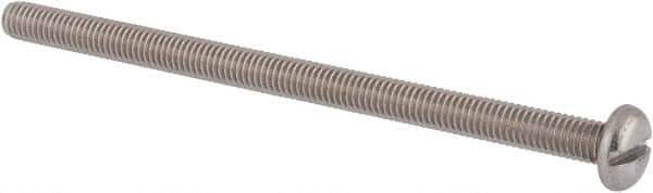 Value Collection - M6x1.00 Metric Coarse, 100mm Length Under Head Slotted Drive Machine Screw - Pan Head, Grade 18-8 & A2 Stainless Steel, Uncoated, Without Washer - Apex Tool & Supply