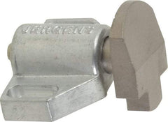 Jergens - 1-1/2" Body Width x 1" Body Len, 3/16" Stroke Len, 1-1/8" Btw Mt Hole Ctrs, Tang Square Spring Locating Stop - 14 Lb Mid End Force, 7/8" Stop Head Width x 1-1/8" Stop Head Height - Apex Tool & Supply