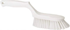 Vikan - 1-1/2" Bristle Length, Polyester Scrub Brush - 5-5/8" Long x 5" Wide Head, 13-1/2" OAL, White, Polypropylene Block - Apex Tool & Supply