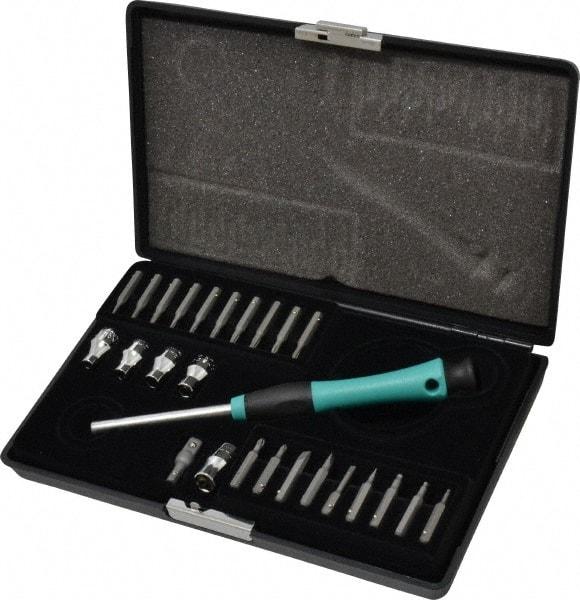 Aven - 26 Piece, 1/4" Drive Screwdriver Bit & Socket Set - #00 & #0 Phillips, 1.5 to 2.5mm Hex, T6 to T10 Torx, #00 & #0 Pozidriv - Apex Tool & Supply