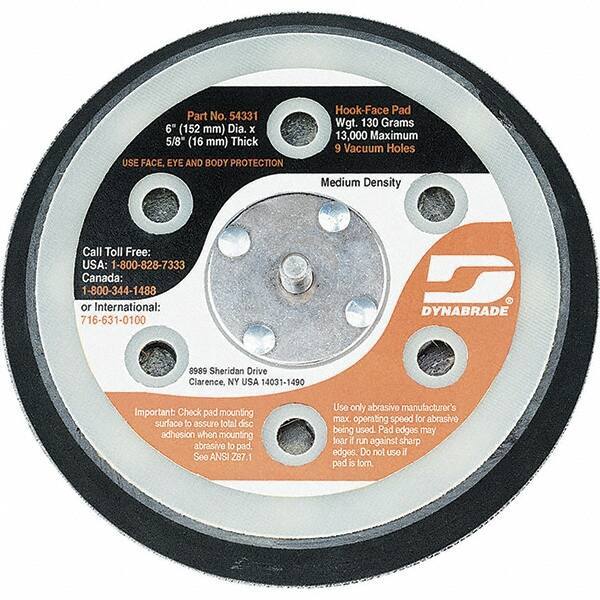 Dynabrade - 6" Diam Disc Backing Vacuum Replacement Pad - Medium Density, 12,000 RPM - Apex Tool & Supply