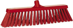 Vikan - 20" Heavy Duty Synthetic Push Broom - 4.3" Bristle Length, Plastic Block, European Threaded Handle Connection - Apex Tool & Supply