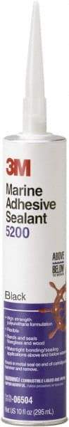 3M - 12.8 oz Cartridge Black Polyurethane Marine Adhesive Sealant - 190°F Max Operating Temp, 48 hr Tack Free Dry Time - Apex Tool & Supply